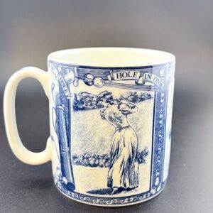 Spode The Blue Room Collection Golfer Mug Made In England 3 1/8"